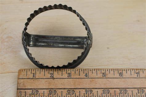 Antique Biscuit Cutter Large Round Fluted Metal Cookie Cutter W Sturdy
