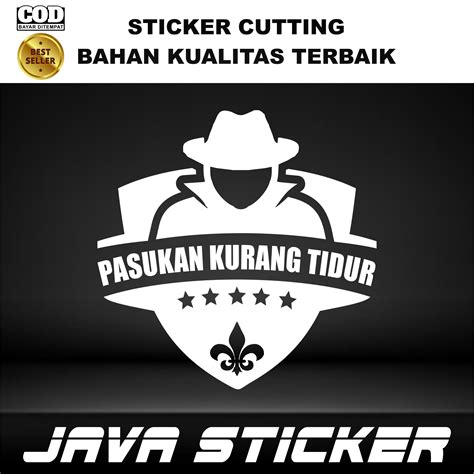 Cod Cutting Stiker PASUKAN KURANG TIDUR Untuk Kaca Mobil Dan Sepeda