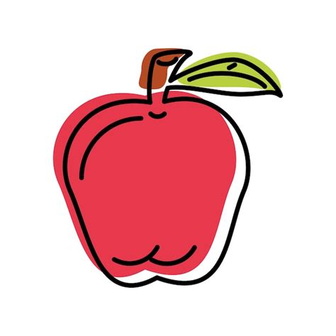 Icono De Fruta Fresca De Manzana Aislado Vector Premium