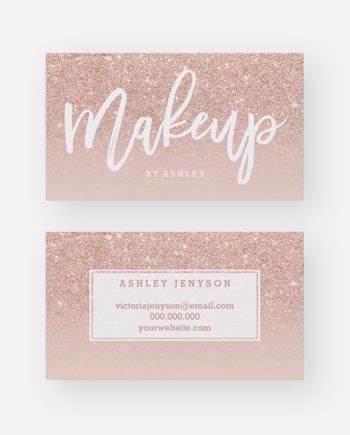 Makeup Elegant Typography Marble Rose Gold Glitter Chic Business Card