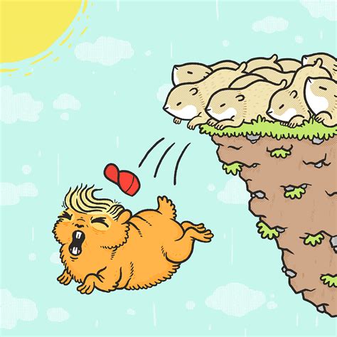 Lemming Jumping Off Cliff