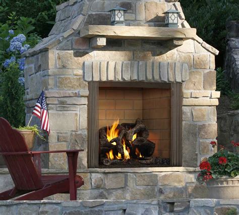 Outdoor Lifestyles Castlewood Outdoor Wood Burning Fireplace - Outdoor ...