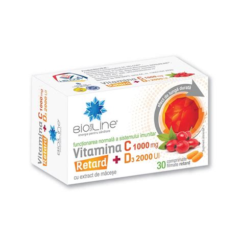 Vitamina C 1000 Mg Retard D3 2000 UI 30 Comprimate AC Helcor