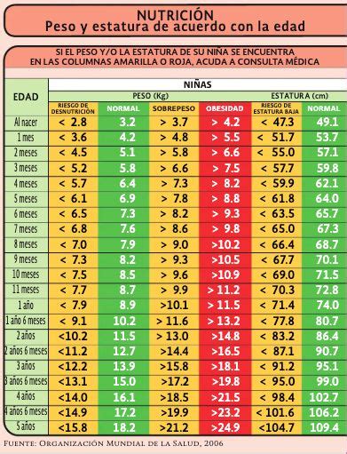 Cuánto debería pesar y medir tu hijo según su edad Cuanto debo