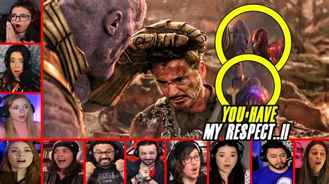 Iron Man Vs Thanos Fight Scene Reaction Compilation Avengers Infinity