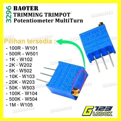 Jual Potensiometer Potentiometer Trimpot Multiturn Vr W R K