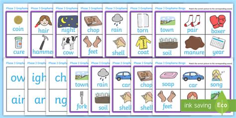 Phase 3 Grapheme Phonics Bingo Phonics Resources Twinkl