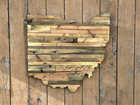 Ohio Rustic Wood State Cut Out Wood Art Sign Ohio Wood Sign Etsy