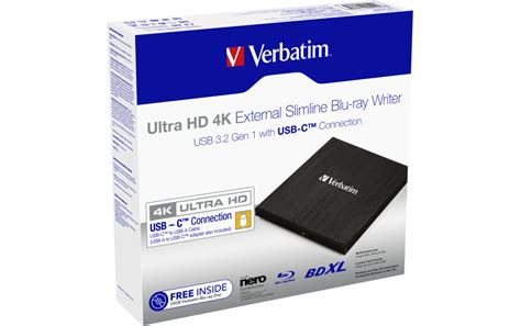 Unitate Optica Verbatim Ultra HD 4K External Slimline Blu Ray Writer 43888