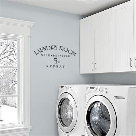 Laundry Room Wash Dry Fold Repeat Wall Decals