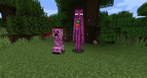 Pink Mobs Creeper Endermen Minecraft Texture Pack Clip Art Library