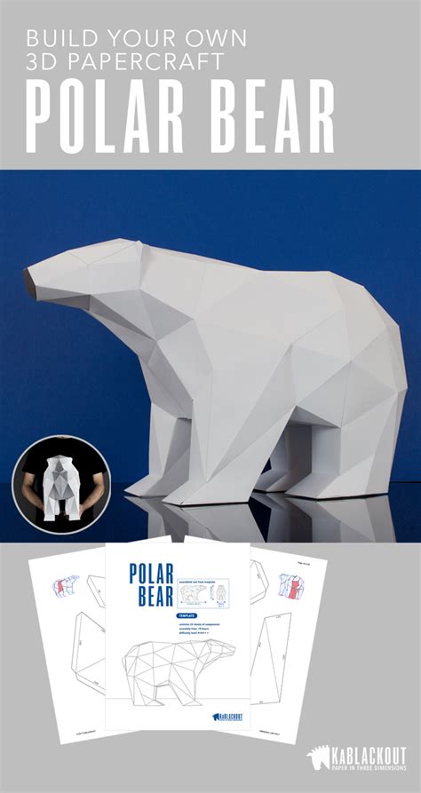 Polar Bear Papercraft Papercraft Bear Low Poly Polar Bear Etsy