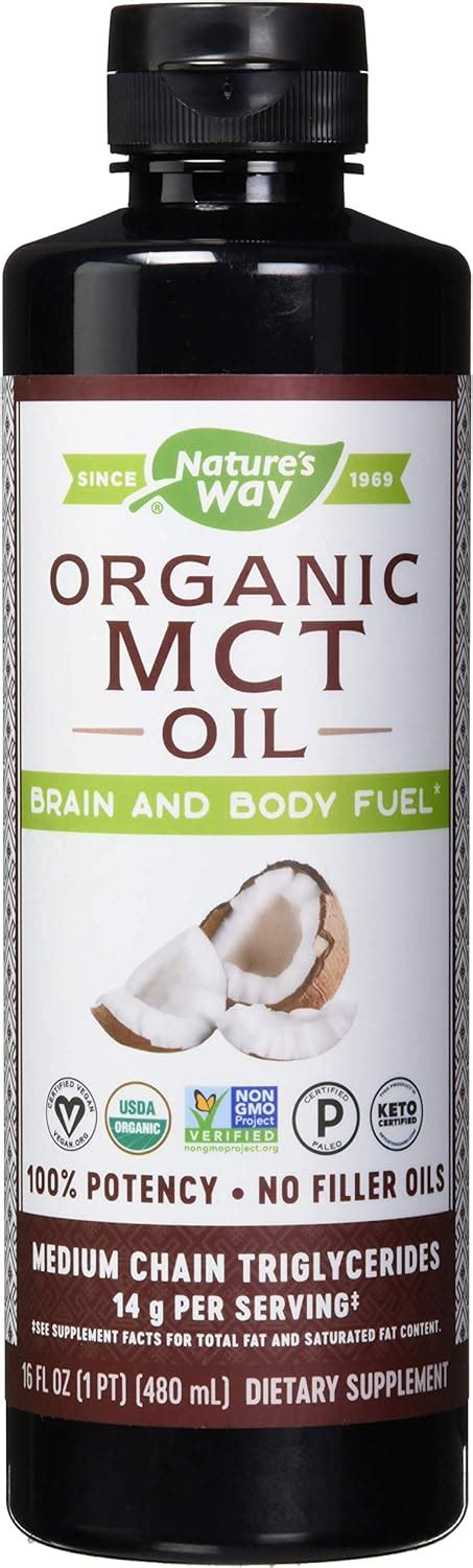 Amazon Nature S Way Nature S Way Organic Mct Oil From Coconut Non