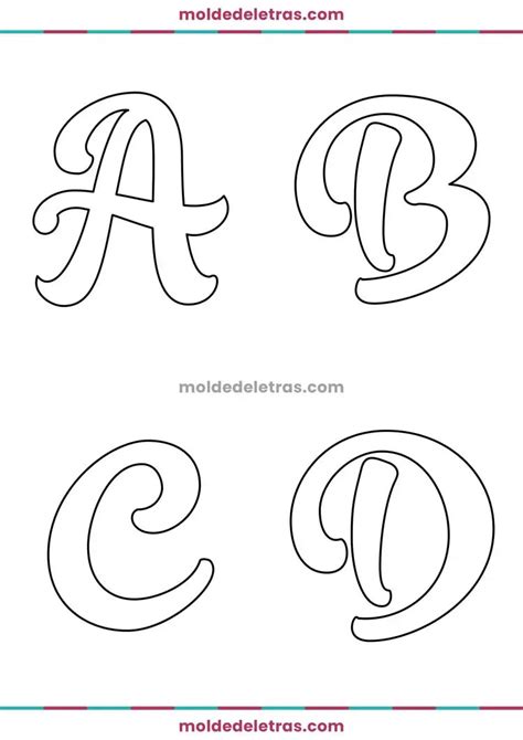 Molde De Letras Cursivas Grandes Individuais Para Imprimir Moldes De Letras Para Imprimir 4