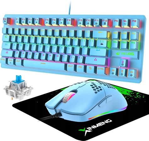 Zestaw Przewodowy Klawiatura Mechaniczna Mini 60 Mysz 6400dpi Gaming