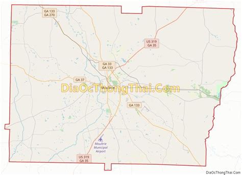 Map of Colquitt County, Georgia - Thong Thai Real