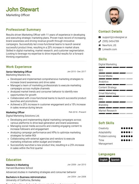 25 Marketing Officer CV Examples And Templates For 2024 CVDesigner Ai