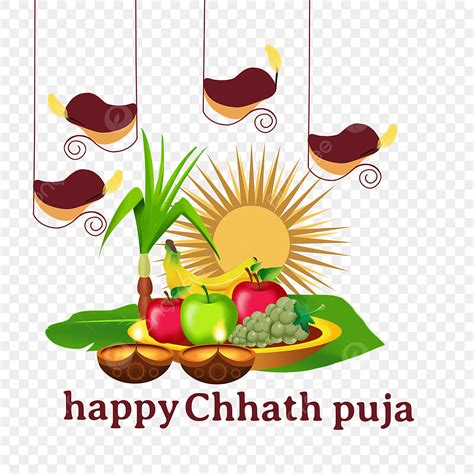 Happy Chhath Puja PNG Image Happy Chhath Puja Illustration Of Fruits