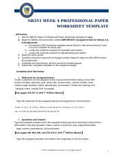 Guevara Professional Paper Worksheet Docx Nr Week Professional