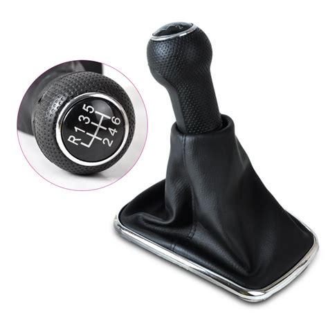 Dwcx New 6 Speed Black Gear Shift Knob Gaitor Boot For Volkswagen Vw Golf Gti R32 Jetta Bora Mk4