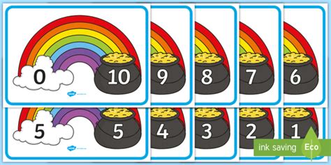 Rainbow and Pot of Gold Number Bonds to 10 Display Posters