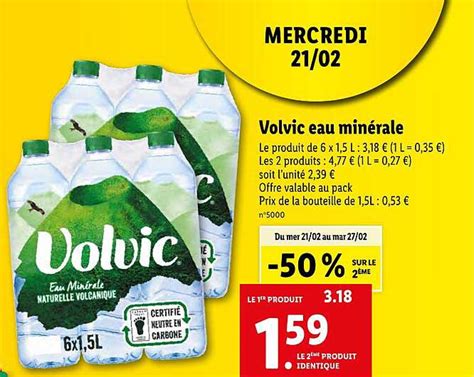 Promo Volvic Eau Minérale chez Lidl iCatalogue fr