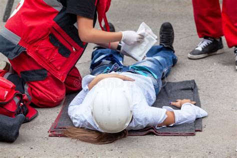 Work Or Workplace Accident At Construction Site First Aid And CPR