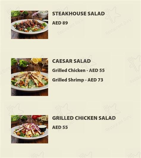 Menu At Texas Roadhouse Restaurant Abu Dhabi Island