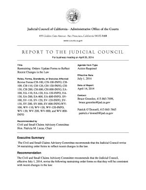 Fillable Online Courts Ca Update Forms To Reflect Recent Changes In The