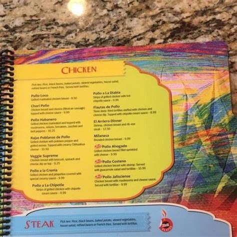 El Arriero Mexican Grill Menu In Miami Oklahoma USA