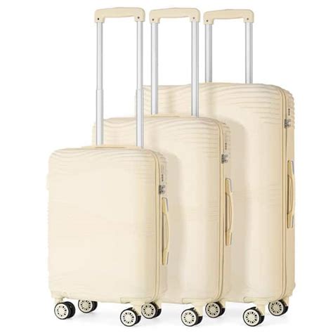 HIKOLAYAE Pocomoke Hill Nested Hardside Luggage Set In Beige 3 Piece