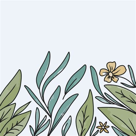 A simple floral border with leaves and flowers 24270822 Vector Art at ...