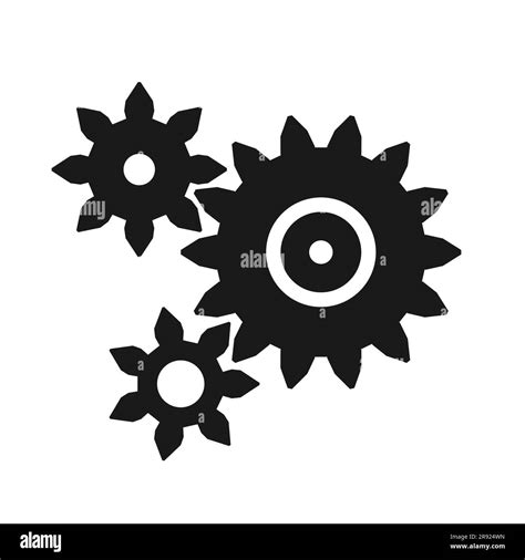 Simple Cogwheel Vector Illustration Three Cog Wheel Gears Mechanical