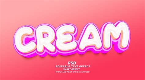 Premium PSD Cream 3d Editable Text Effect PSD Template