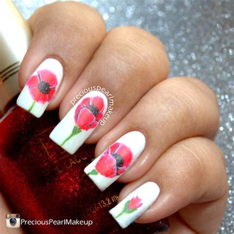 31DC2015 Day1 Red Poppy Flowers Red Poppies Poppy Flower Nail Art