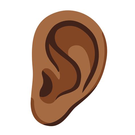 Ear Medium Dark Skin Tone Emoji