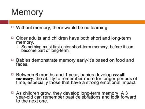 Human Development I - Chapter 12 - Intellectual Development, Ages 1-3