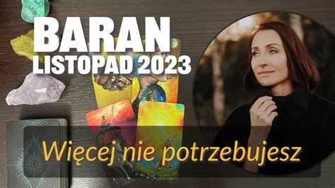 Baran WIĘCEJ NIE POTRZEBUJESZ Listopad 2023 tarot YouTube