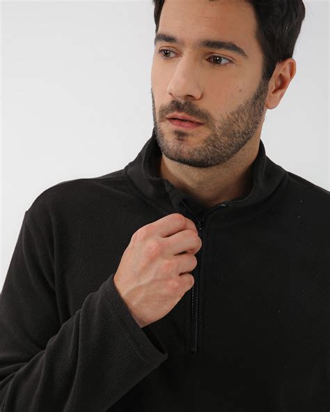 Riachuelo Blusa de fleece masculina zíper Preto BodyWork by