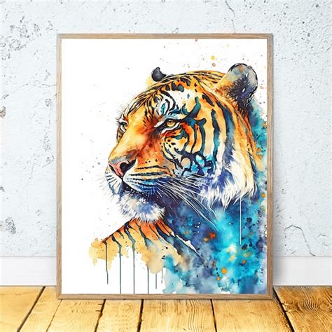 Tiger Watercolor - Etsy