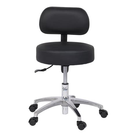 Pneumatic Height Adjustable Exam Stool With Backrest Viva Comfort