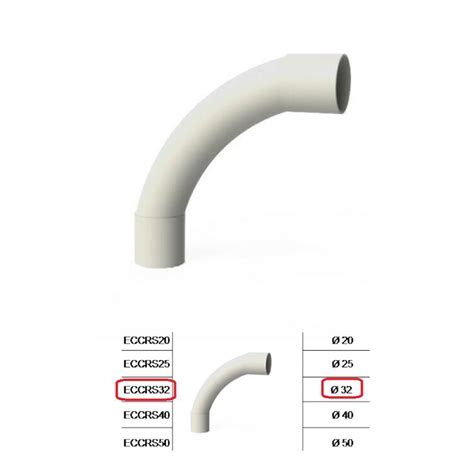 Curva Per Tubo Rigido 90 IP40 32mm Elettrocanali ECCRS32