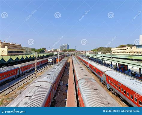 Trains Parked At Ksr Railway Station Bangalore Editorial Stock Photo