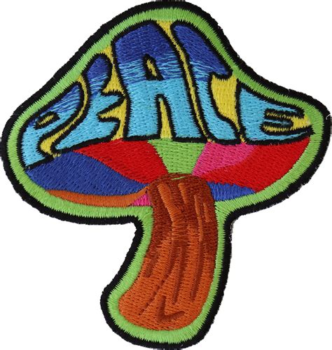 Peace Mushroom Patch Psychedelic Hippie Embroidered Patches By Ivamis