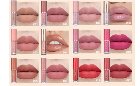 12 Colors Nude Liquid Lipstick Makeup Set Velvet Matte Long Lasting