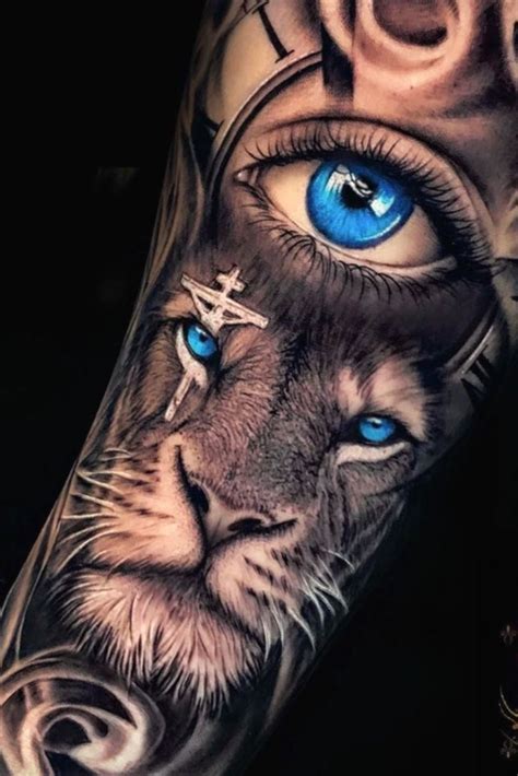 Lion Tattoos Blue Eyes | Forearm sleeve tattoos, Lion tattoo sleeves, Lion forearm tattoos