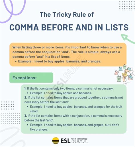 Comma Before And In List To Use Or Not To Use Eslbuzz