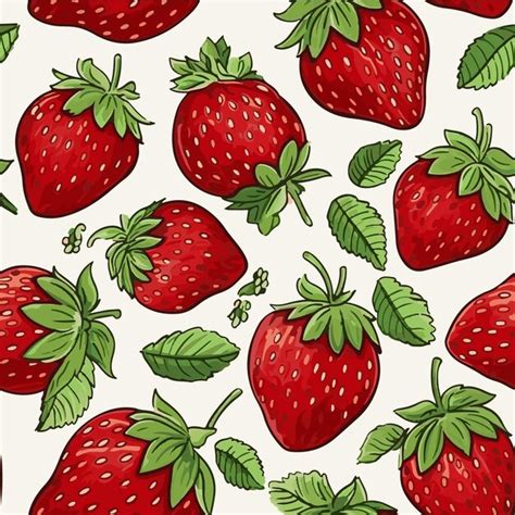 Premium Vector Strawberry Seamless Pattern Vector