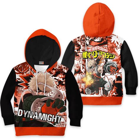 My Hero Academia Katsuki Bakugo Kids Hoodie Custom Manga Anime Merch ...