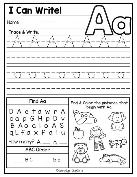 Kindergarten Abc Worksheets